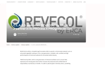 fashionvaluechain.com – C.L.A.S.S. welcomes REVECOL® by ERCA as a partner in its PROcess X PROgress section