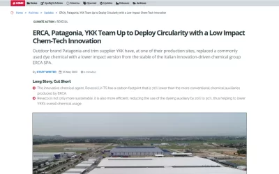 texfash.com – ERCA, Patagonia, YKK Team Up to Deploy Circularity with a Low Impact Chem-Tech Innovation