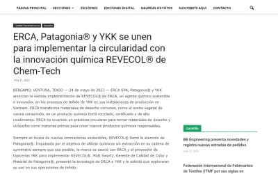textilespanamericanos.com – ERCA, Patagonia® y YKK se unen para implementar la circularidad con la innovación química REVECOL® de Chem-Tech