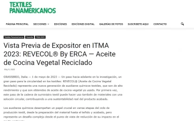 textilespanamericanos.com – Vista Previa de Expositor en ITMA 2023: REVECOL® By ERCA — Aceite de Cocina Vegetal Reciclado