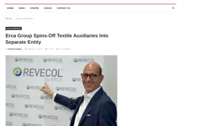 textileinsights.in – Erca Group Spins-Off Textile Auxiliaries Into Separate Entity