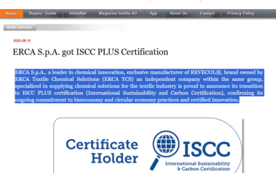 texdata.com – ERCA S.p.A. got ISCC PLUS Certification