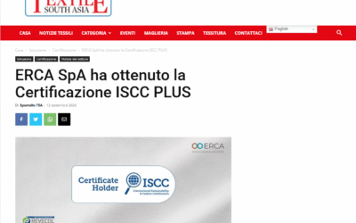 textilesouthasia.com – ERCA SpA has obtained ISCC PLUS certification